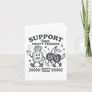 Tarjeta Apoye a sus amigos frutales Feliz Orgullo Lgbtq Le