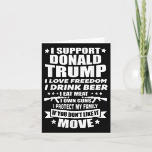 Tarjeta Apoyo a Donald Trump Amo la libertad y bebo cervez