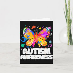 Tarjeta Apoyo a la conciencia del autismo de mariposa romp
