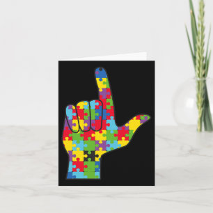 Tarjeta Apoyo a la Conciencia del Autismo del Signo de Amo
