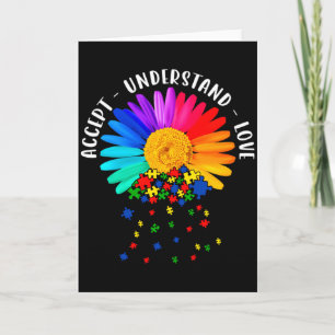 Tarjeta Apoyo a Mamá Autismo Floral Conciencia de Autismo 