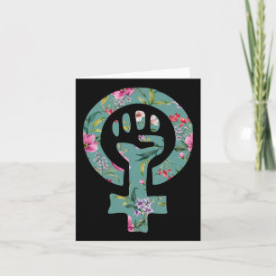 Tarjeta Apoyo a manifestante de símbolo feminista resiste