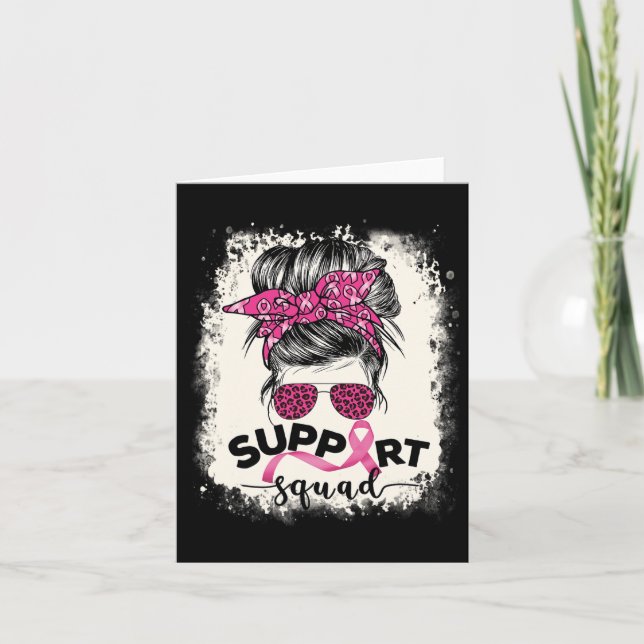 Tarjeta Apoyo a Squad Messy Bun Breast Awareness Pi (Anverso)