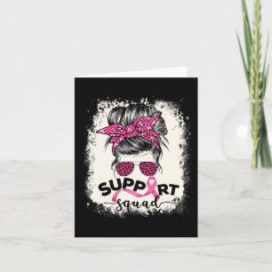 Tarjeta Apoyo a Squad Messy Bun Breast Awareness Pi
