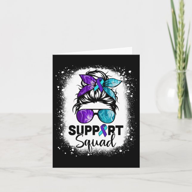 Tarjeta Apoyo a Squad Messy Bun Suicide Prevención Awarene (Anverso)