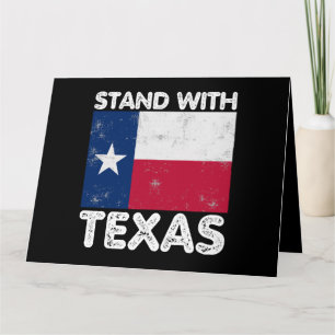 Tarjeta Apoyo a Texas Me quedo con Texas bandera Texan