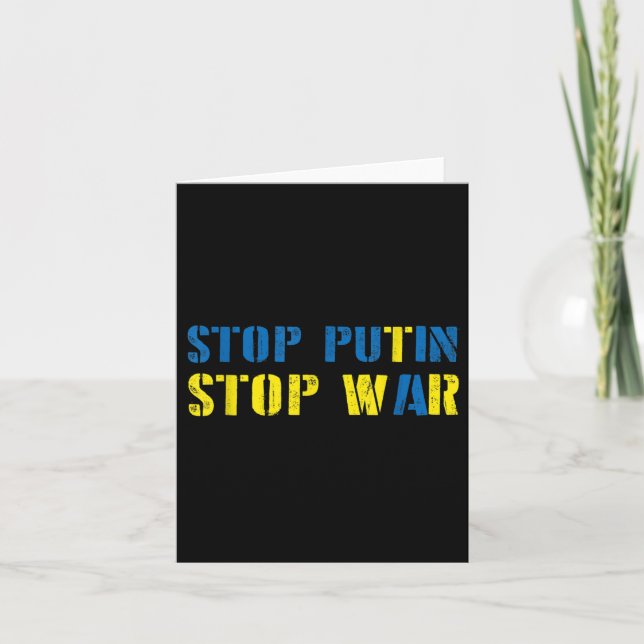Tarjeta Apoyo a Ucrania Detengan la Guerra de Putin (Anverso)