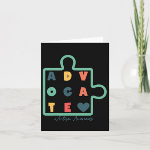 Tarjeta Apoyo al autismo para concienciar a la gente sobre