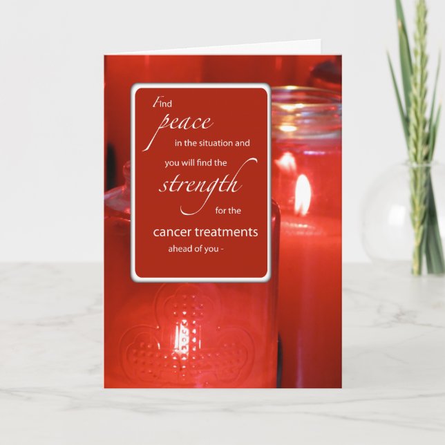 Tarjeta Apoyo al cáncer Aliento religioso Paz Roja C (Anverso)