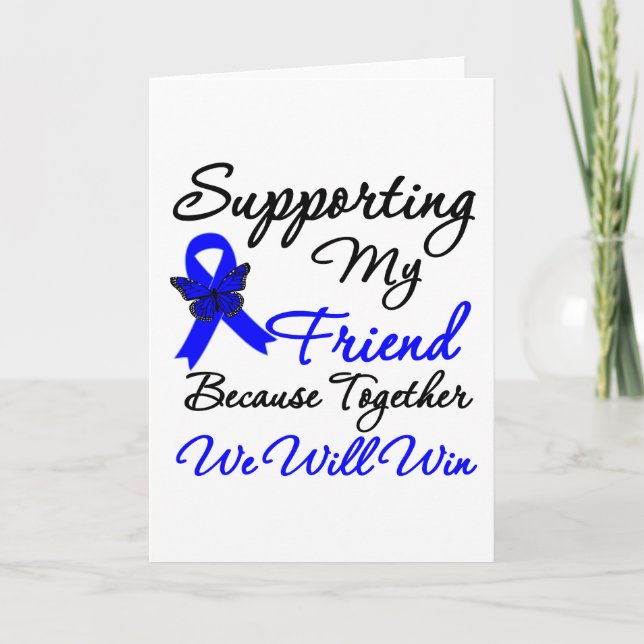 Tarjeta Apoyo al cáncer de colon (amigo) (Anverso)