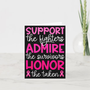 Tarjeta Apoyo al cáncer de mama admirar honor cáncer de ma