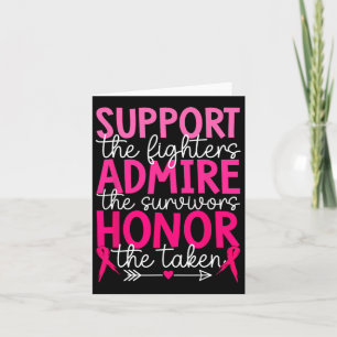 Tarjeta Apoyo al cáncer de mama Admiro Honor Cáncer de Mam