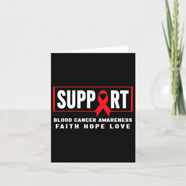 Tarjeta Apoyo al cáncer de sangre - Cinta roja (Anverso)
