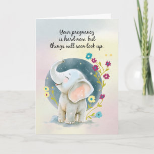 Tarjeta Apoyo al embarazo y estímulo a un elefante limpio