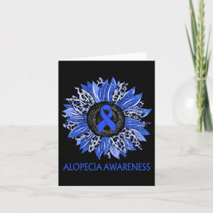 Tarjeta Apoyo al lazo azul de concienciación sobre alopeci
