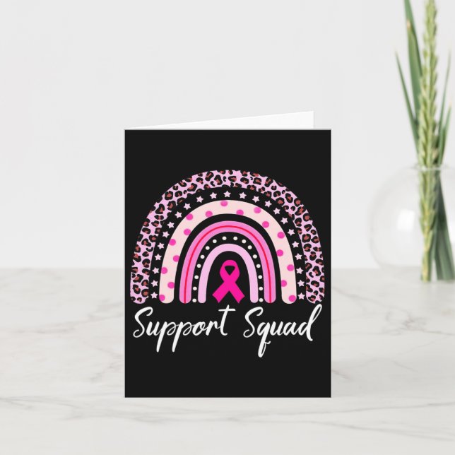 Tarjeta Apoyo Cáncer de Mama De Leopardo Arcoiris Rosa Squ (Anverso)