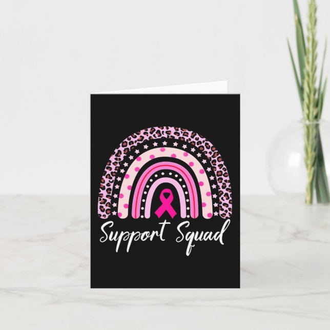 Tarjeta Apoyo Cáncer de Mama De Leopardo Arcoiris Rosa Squ (Anverso)