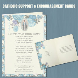 Tarjeta Apoyo católico Alentamiento Virgin Mary Floral
