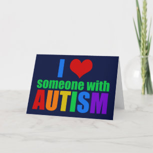 Tarjeta Apoyo familiar arcoíris de amor por el autismo Col