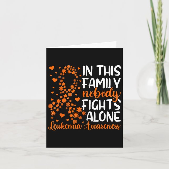 Tarjeta Apoyo familiar Concienciación sobre leucemia (Anverso)