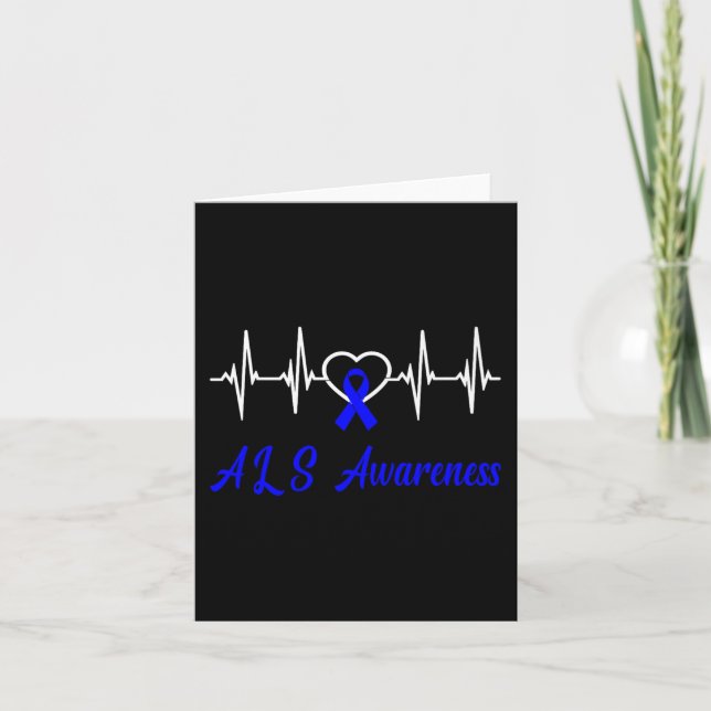 Tarjeta Apoyo Latido de Conciencia de Als Cinta Azul Amor  (Anverso)