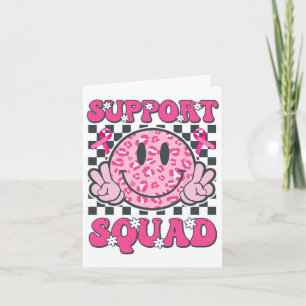 Tarjeta Apoyo Squad Smile Face Pink Mama Cancer Awaren