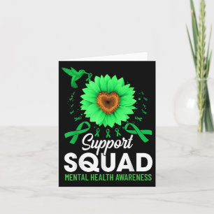 Tarjeta Apoyo Squad Sunflower Green Ribbon Mental Health