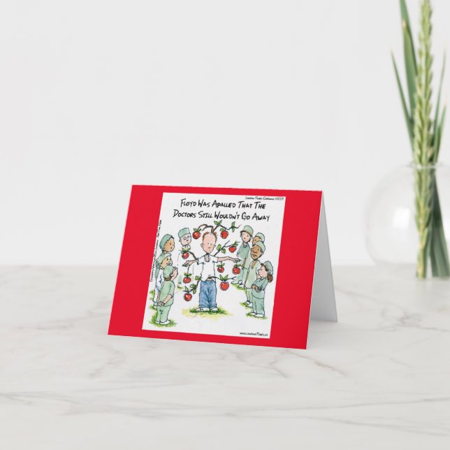 Tarjeta Apple A Day Funny Comic Rick London (Anverso)