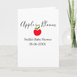 Tarjeta Apple in bloom baby shower red apple name date