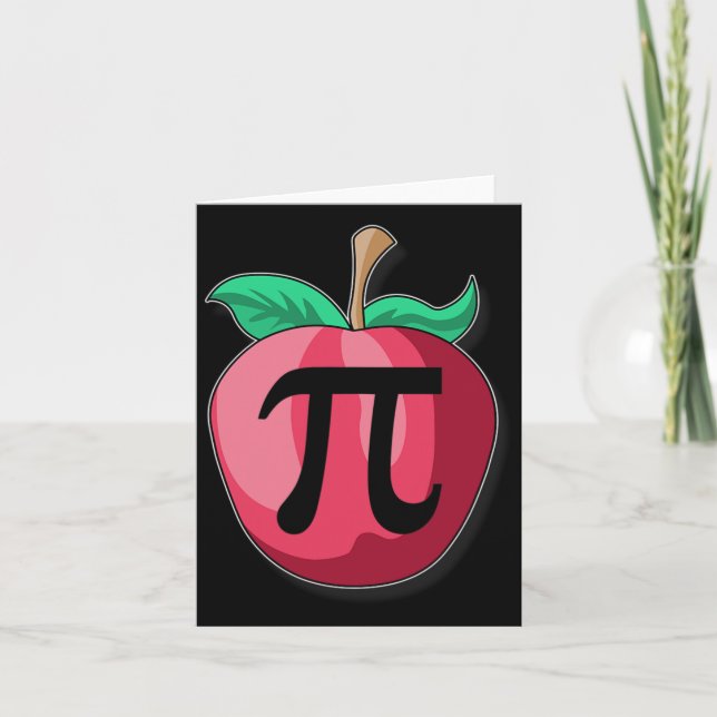 Tarjeta Apple Pi Divertido profesor de matemáticas Día de  (Anverso)