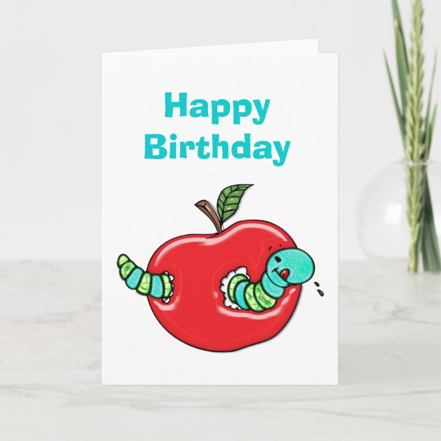 Tarjeta Apple y un cumpleaños de gusanos hambrientos (Anverso)
