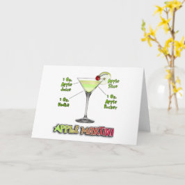 Tarjeta Appletini aka Apple Martini Cocktail Recipe Art