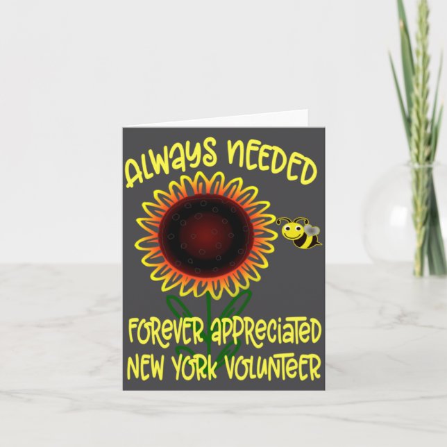 Tarjeta Appreciation New York Always Needed Volunteer Reco (Anverso)