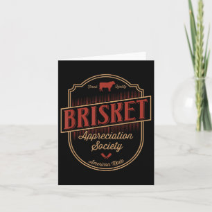 Tarjeta Apreciación de Brisket Sociedad de Fumar Carne Vin