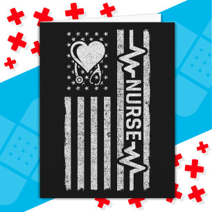 Tarjeta Apreciación de enfermera de corazón de héroe estad