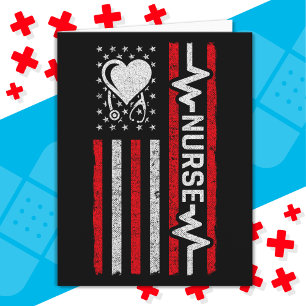 Tarjeta Apreciación de enfermera de corazón de héroe estad