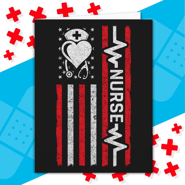 Tarjeta Apreciación de enfermera Hero Heart Life Bandera A (Subido por el creador)
