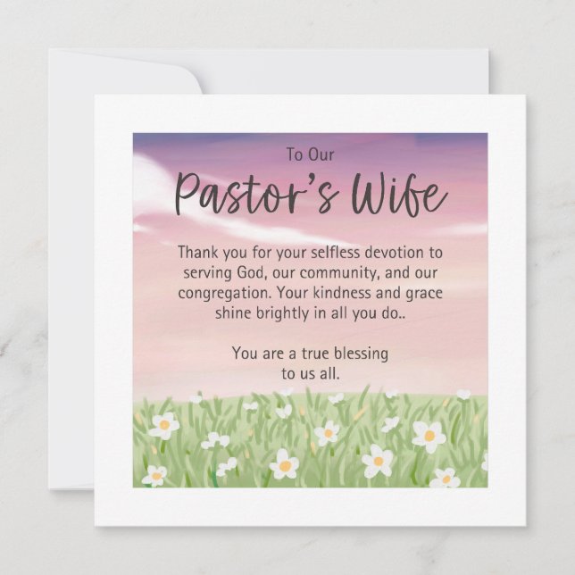 Tarjeta Apreciación de la esposa del pastor (Anverso)