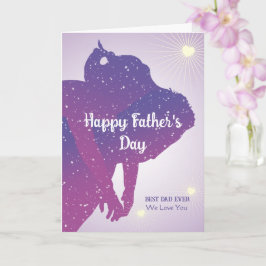 Tarjeta Apreciación de la silueta del día del padre cósmic
