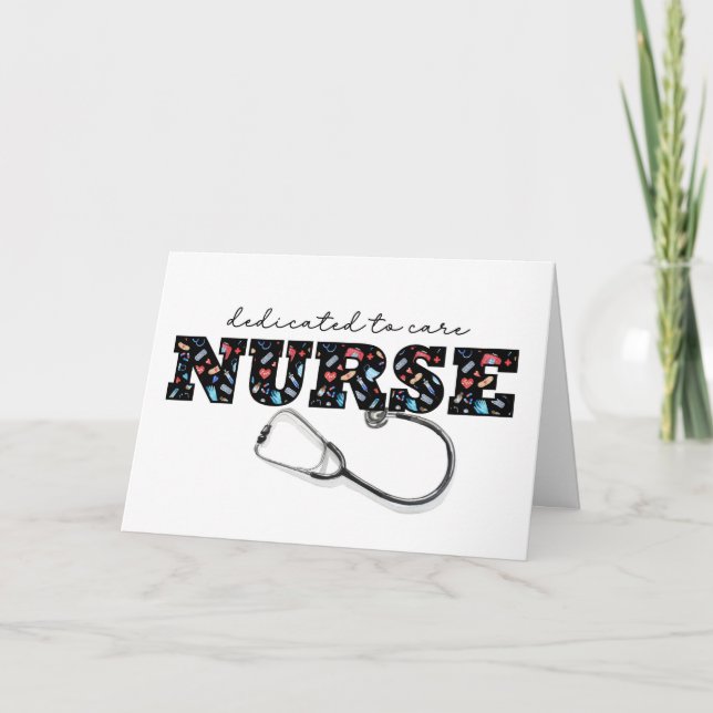 Tarjeta Apreciación de NURSE en el patrón negro del día de (Anverso)