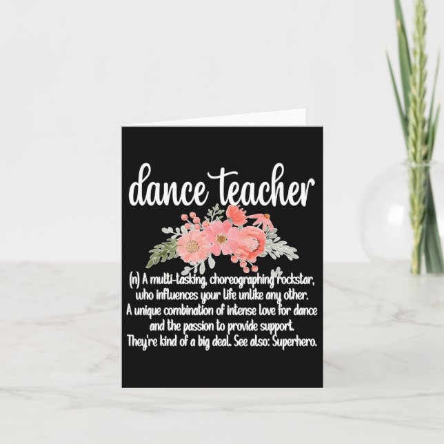 Tarjeta Apreciación de profesora de danza por el estilo ne (Anverso)