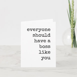 Tarjeta Apreciación del jefe, mejor carta Minimalista del