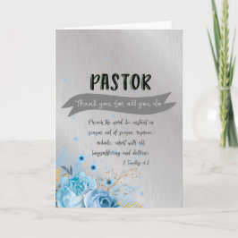 Tarjeta Apreciación del pastor con versículo de la Biblia
