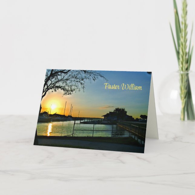 Tarjeta Apreciación del Pastor del atardecer de Florida (Anverso)