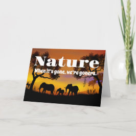 Tarjeta Apreciar la naturaleza y los elefantes