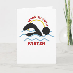 Tarjeta Aprenda a nadar más rápido - Diseño de los nadador