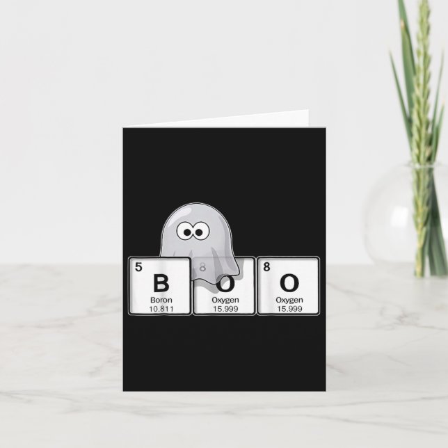 Tarjeta Aprender Química Con El Profesor De Fantasmas Boo  (Anverso)
