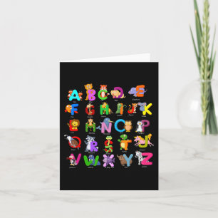 Tarjeta Aprender sobre abcs en la escuela de párvulos