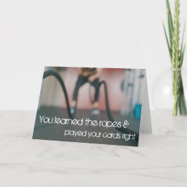 Tarjeta Aprendí las pistas, felicitaciones por promoción
