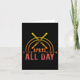 Tarjeta Après All Day Snowboarding Retro Winter Skiter Par